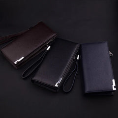 Men's Business Handbag with Long Zipper