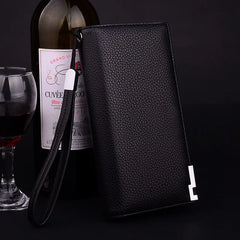 Men's Business Handbag with Long Zipper