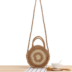 Holiday Beach Woven Bag Stripe Portable Messenger Dual-use Straw Bag