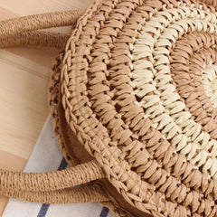 Holiday Beach Woven Bag Stripe Portable Messenger Dual-use Straw Bag