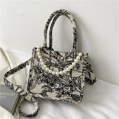 Handbags Flowers Canvas Tote Bag for Women Large Capacity Shopping Bags