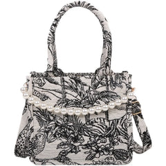 Handbags Flowers Canvas Tote Bag for Women Large Capacity Shopping Bags