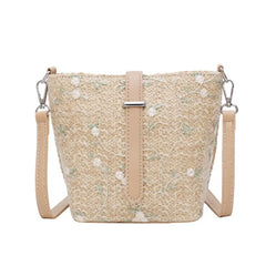 Embroidered Women Bag Holiday Beach Woven Bag Retro Wild Casual Straw Bag