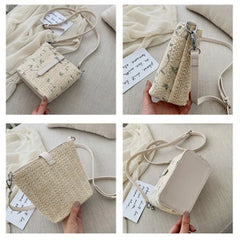 Embroidered Women Bag Holiday Beach Woven Bag Retro Wild Casual Straw Bag
