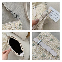Embroidered Women Bag Holiday Beach Woven Bag Retro Wild Casual Straw Bag
