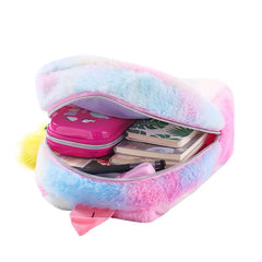Unicorn Plush Backpack Embroidery Girls School Bag