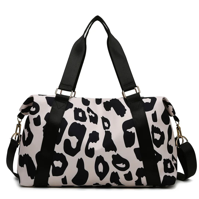 Large-Capacity Sports Shoulder Bag Cow Pattern Travel Backpack