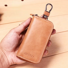 Retro Cowhide Car Key Case for Men and Women