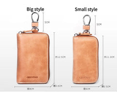 Retro Cowhide Car Key Case for Men and Women