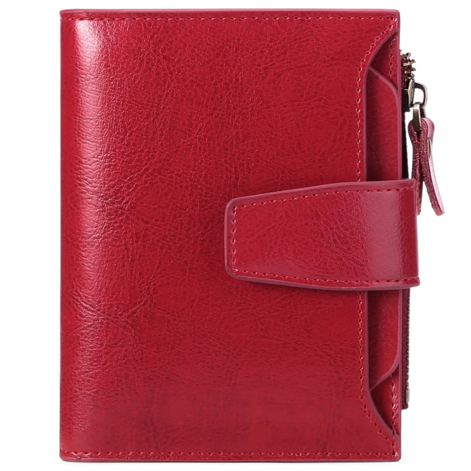 Leather Lady Purse Short Wallet Multi-function
