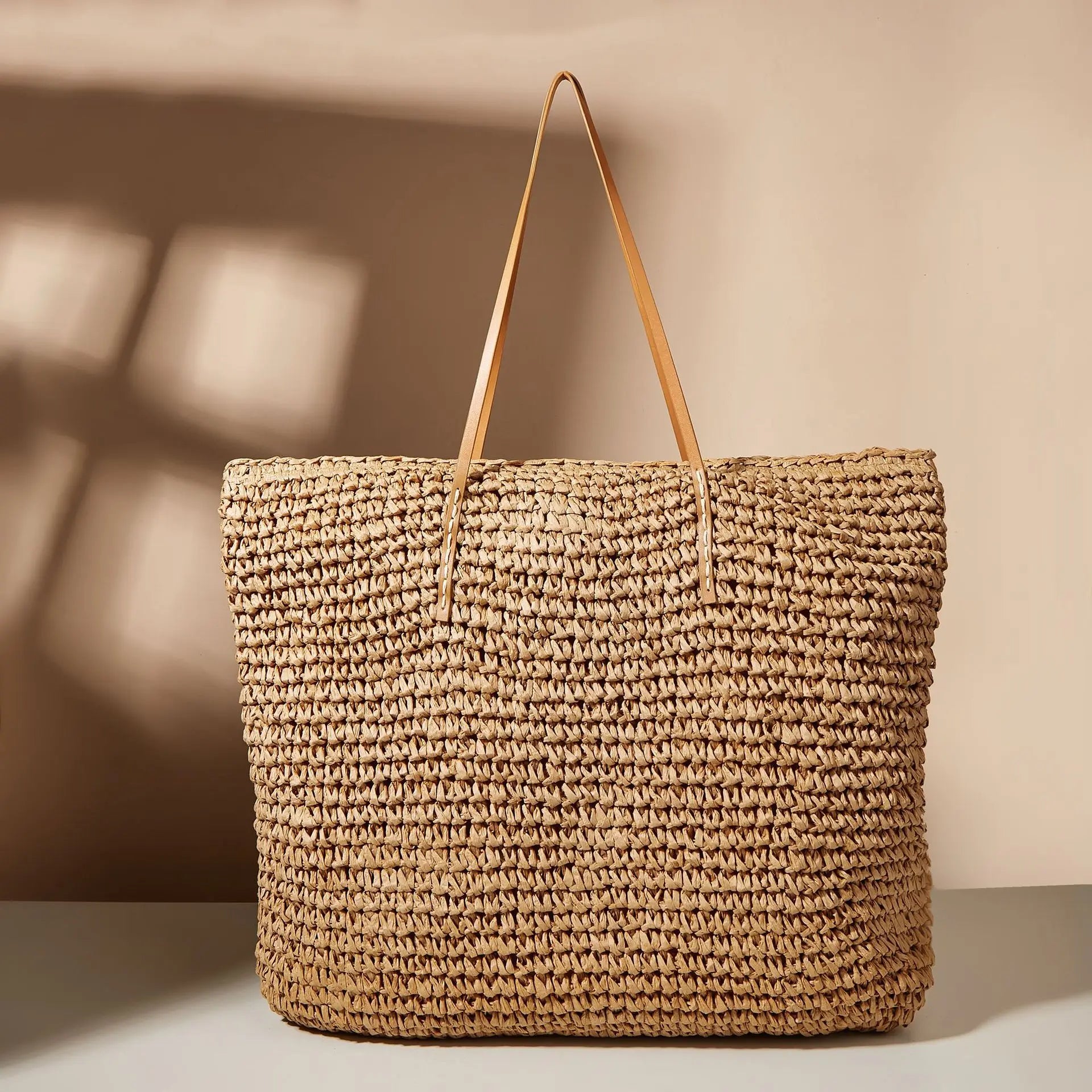 Leisure Beach Bag Woven Straw Shoulder Crochet Ladies Bag
