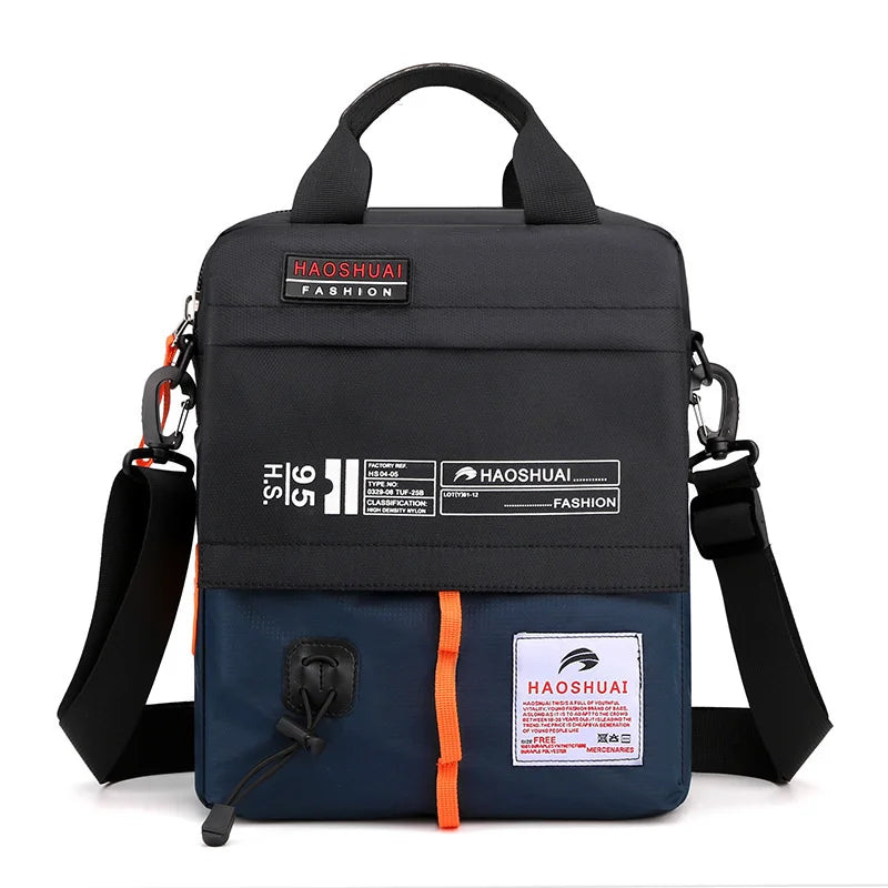 Men's One Shoulder Messenger Bag Canvas Waterproof Briefcase