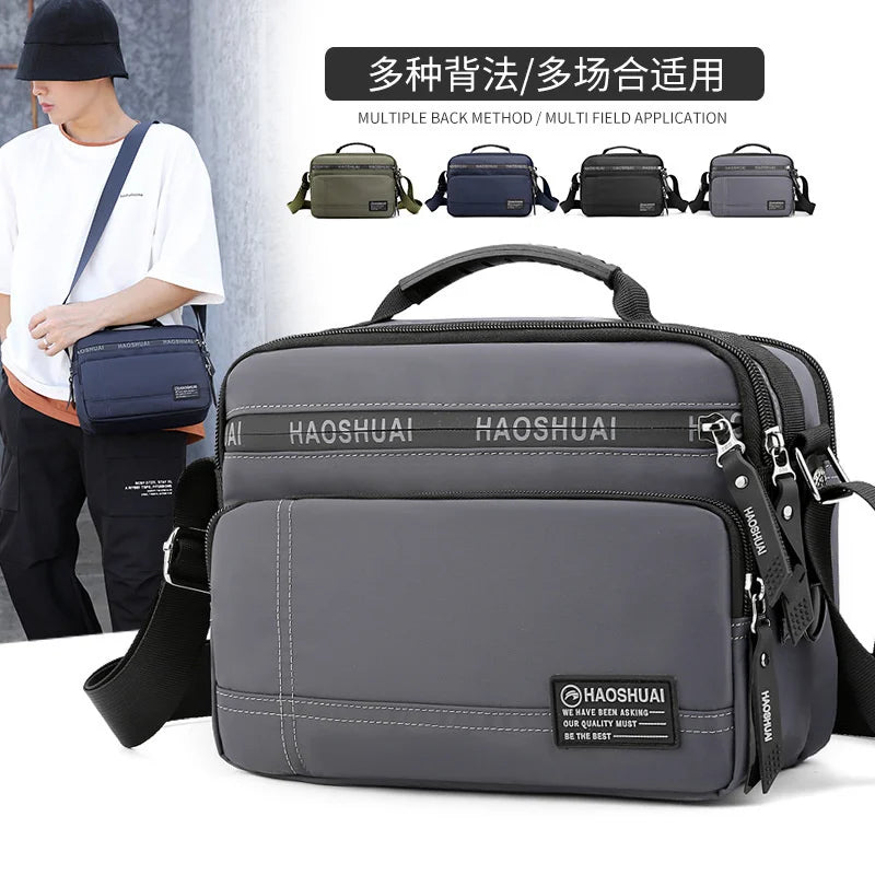 Waterproof Men's Shoulder Bag, Multi-functional Messenger Bag