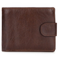 Men's Leather Wallet Short Cow Leather Clutch Bag Purse