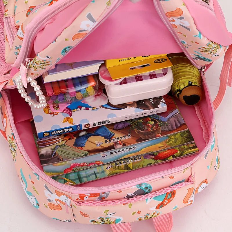 Waterproof Orthopaedics Schoolbags for Teenagers Girls Kids Backpack