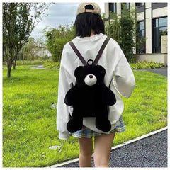 Cartoon Plush Bear Shoulder Bag Handbag Backpack