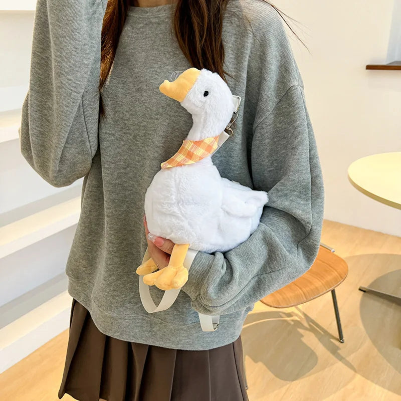 Plush Goose Women Shoulder Bag Girl Doll Crossbody Bag
