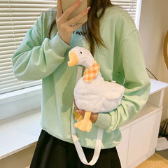 Plush Goose Women Shoulder Bag Girl Doll Crossbody Bag
