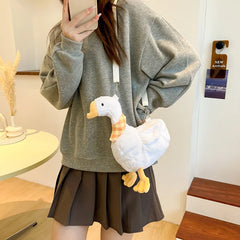 Plush Goose Women Shoulder Bag Girl Doll Crossbody Bag