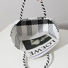 Portable Plastic Woven Bag Women's Large-Capacity Handbag