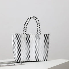 Portable Plastic Woven Bag Women's Large-Capacity Handbag
