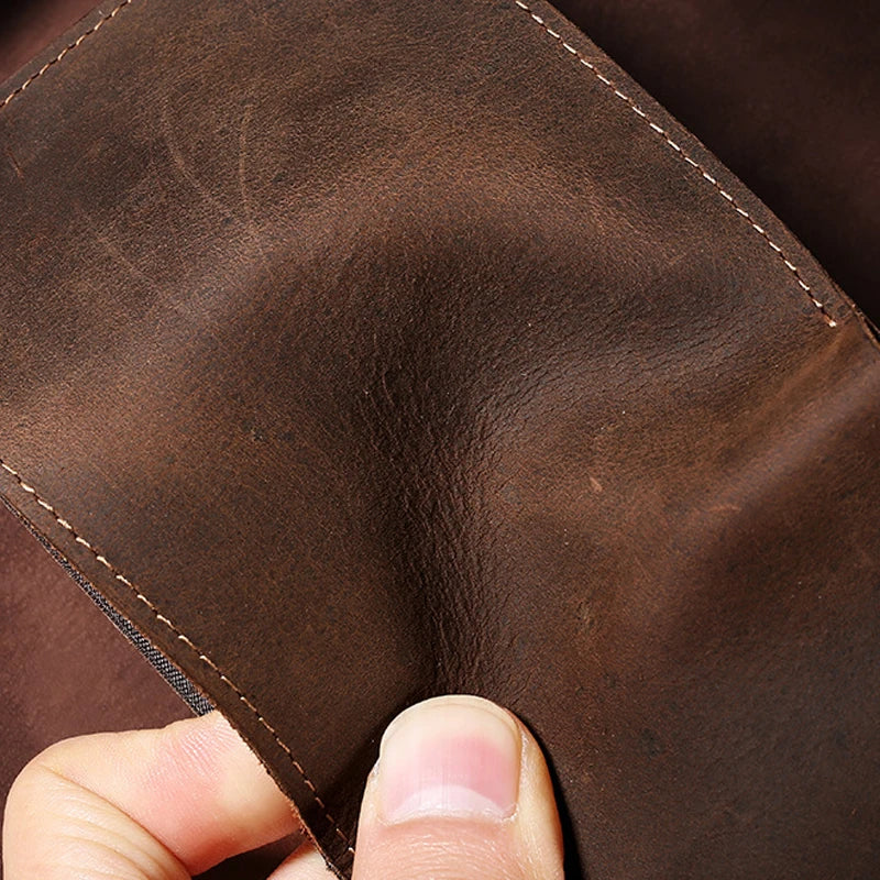 Vintage Men's Leather Wallet with Cowhide Clip