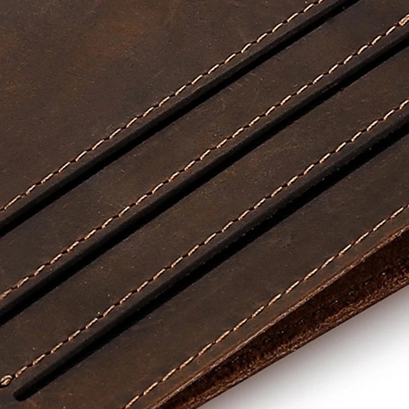 Vintage Men's Leather Wallet with Cowhide Clip