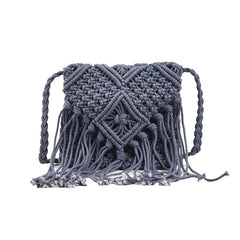 Hollow Tassel One-Shoulder Messenger Women's Bag Straw Woven Bag