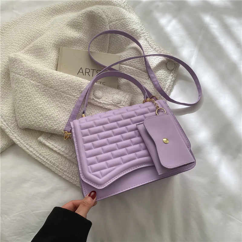 Spring Embossed Shoulder Bags with Small Pockets