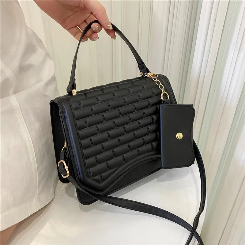 Spring Embossed Shoulder Bags with Small Pockets