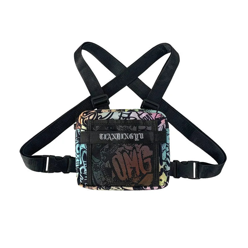 Graffiti Chest Bag Tactical Tooling Bag Couple Running Sports Bag