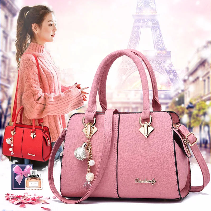 European American Pu Crossbody Bag Boston Handbag 28X11X19cm