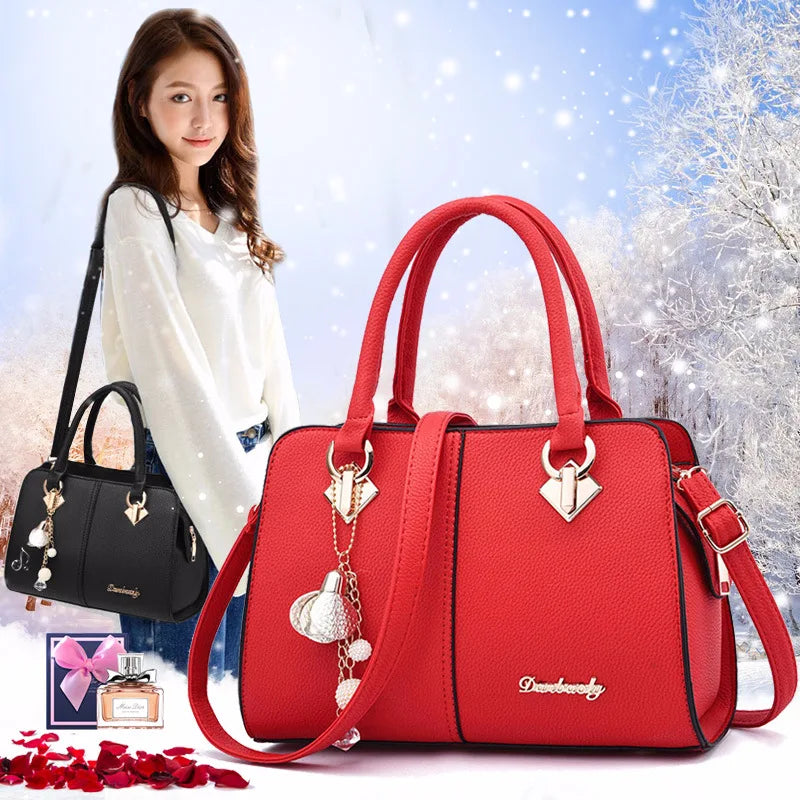 European American Pu Crossbody Bag Boston Handbag 28X11X19cm