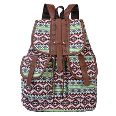 Retro Pattern Canvas Drawstring Backpack