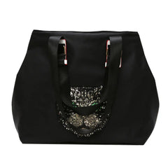 Sequin Cat Head Travel Shoulder Bag