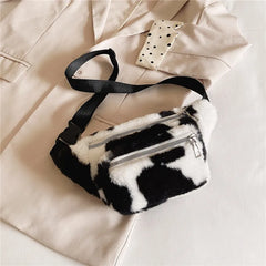 Plush Waist Bag Large-Capacity Portable Crossbody Chest Bag
