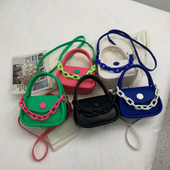 Acrylic Thick Chain Women's Bag Stitching Contrast Shoulder Bag