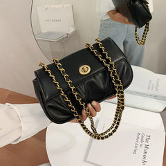 Urban One-Shoulder Chain Fold Cloud Messenger Lady Bag