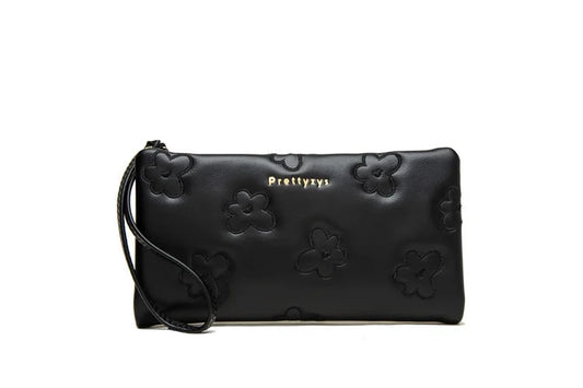 Women's Long Zipper PU Wallet Wrist Handbag