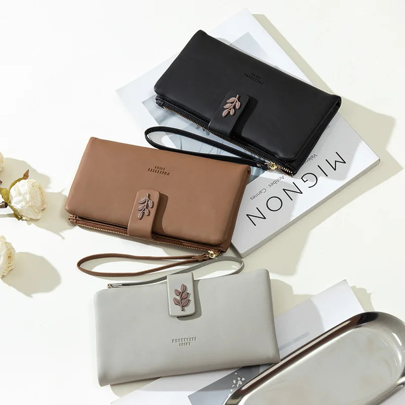 Women's Leaf Buckle Zipper Handbag