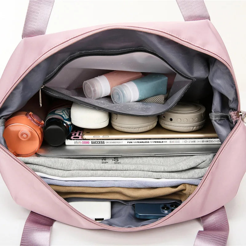 Waterproof Expandable Travel Bag - Dry/Wet Gym Bag - Duffle Bag