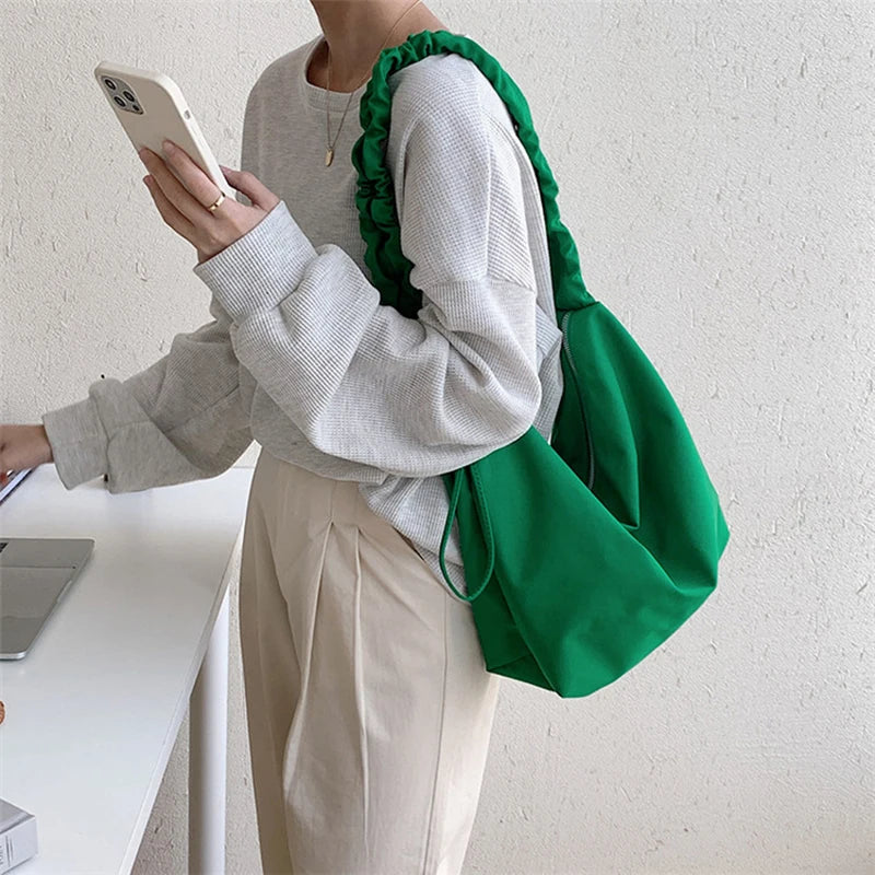 Women Crossbody Shoulder Bag Large Capacity Fold Nylon Tote Bags