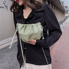 Women's Wrinkled Net Red Shoulder Bag Cloud Messenger Bag