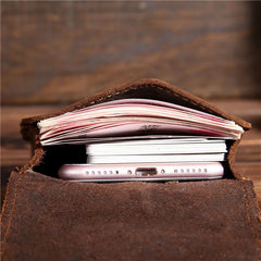 Neweekend Leather Waist Packs for Men Phone Waist Bag Vintage Male Mini Wallets