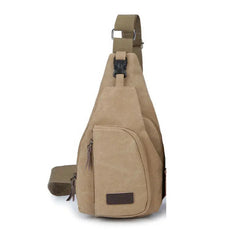 Men Sling Bag Chest Cross Body Canvas Messenger Pack Travel Hiking Waist Packs