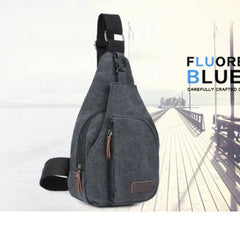 Men Sling Bag Chest Cross Body Canvas Messenger Pack Travel Hiking Waist Packs