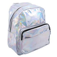 Silver Pink Small Backpack Teenage Girls Women Girls Bag