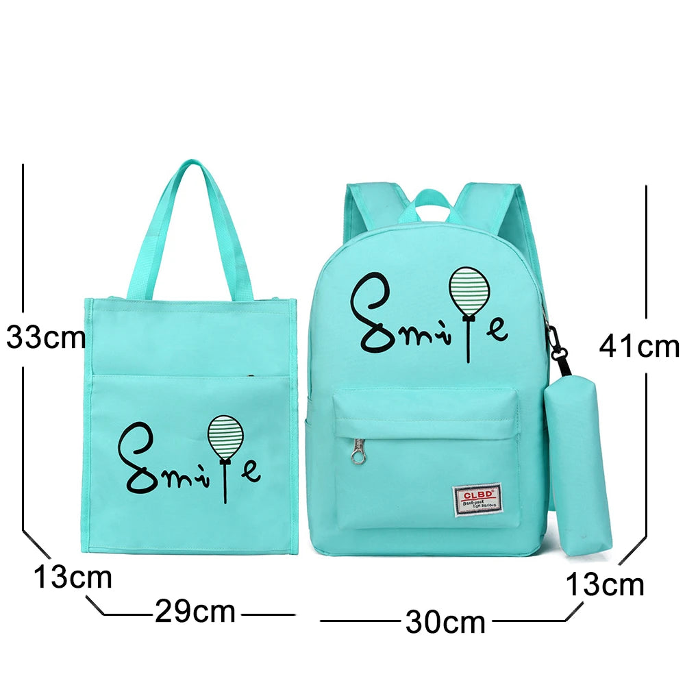 Children School Bags for Girls Boys Kids Backpacks 3Pcs/Set