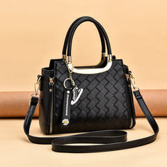 Leather Crossbody Bag Square Handbag with Chain Strap