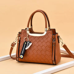 Leather Crossbody Bag Square Handbag with Chain Strap